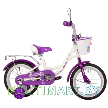 Детский велосипед Novatrack Butterfly 147BUTTERFLY.WVL23 (белый/фиолетовый, 2023)